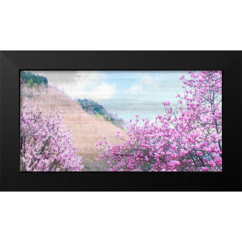 Hillside Blooms Black Modern Wood Framed Art Print by Kimberly, Allen
