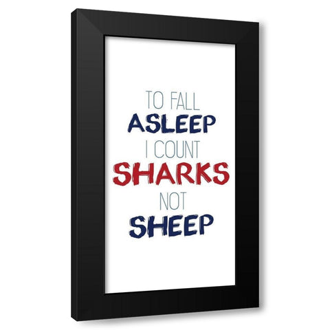 Count Sharks Black Modern Wood Framed Art Print with Double Matting by Kimberly, Allen