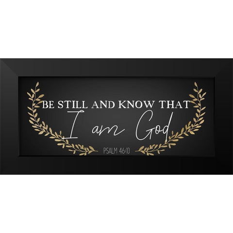 I Am God Black Modern Wood Framed Art Print by Kimberly, Allen