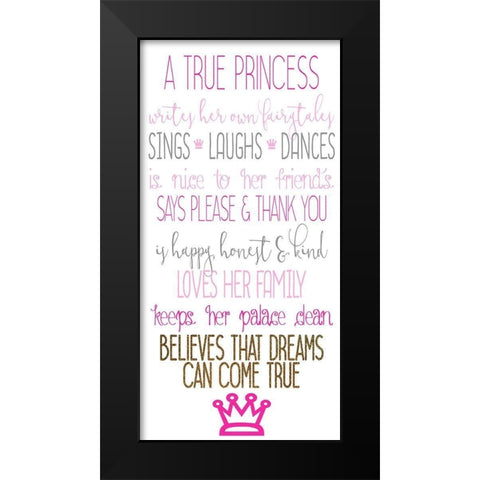 A Princess 1 Black Modern Wood Framed Art Print by Kimberly, Allen