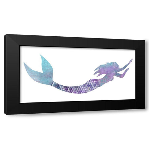Mermaid Swimming Black Modern Wood Framed Art Print with Double Matting by Kimberly, Allen