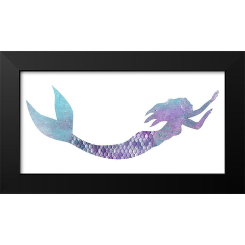 Mermaid Swimming Black Modern Wood Framed Art Print by Kimberly, Allen