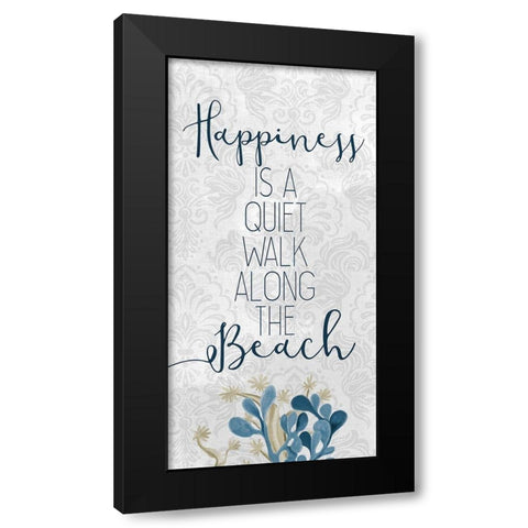 Happiness Beach 1 Black Modern Wood Framed Art Print by Kimberly, Allen