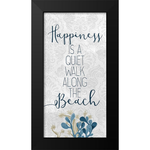 Happiness Beach 1 Black Modern Wood Framed Art Print by Kimberly, Allen