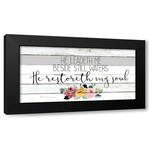 He Leadeth Me Black Modern Wood Framed Art Print by Kimberly, Allen