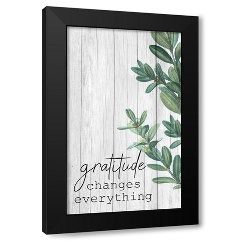 Gratitude Black Modern Wood Framed Art Print by Kimberly, Allen