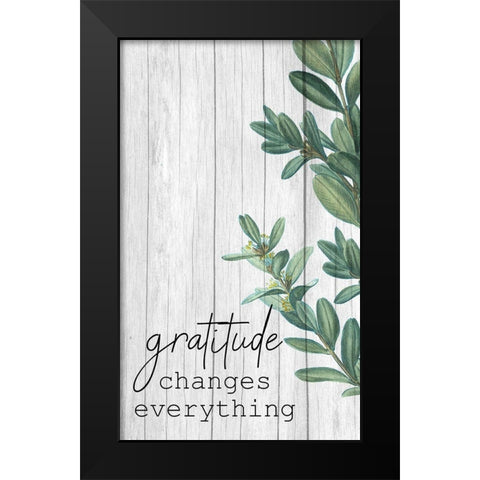 Gratitude Black Modern Wood Framed Art Print by Kimberly, Allen