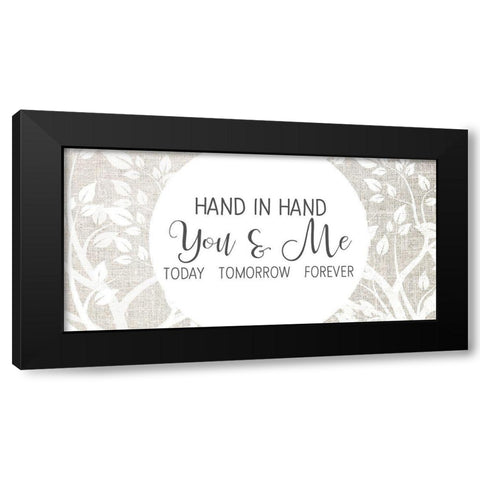 Hand in Hand Black Modern Wood Framed Art Print by Kimberly, Allen