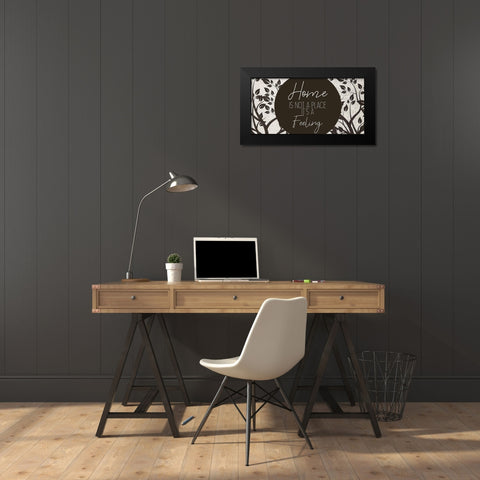 Home is not a Place Black Modern Wood Framed Art Print by Kimberly, Allen
