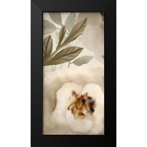 Simplicity Floral Panel A Black Modern Wood Framed Art Print by Kimberly, Allen