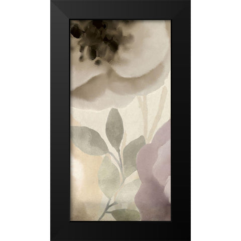 Simplicity Floral Panel B Black Modern Wood Framed Art Print by Kimberly, Allen