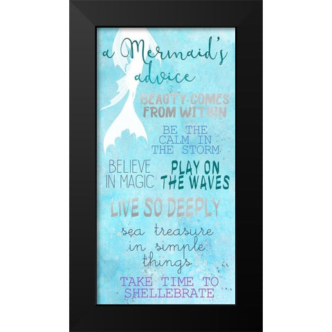 Mermaids 6 Silver Black Modern Wood Framed Art Print by Allen, Kimberly