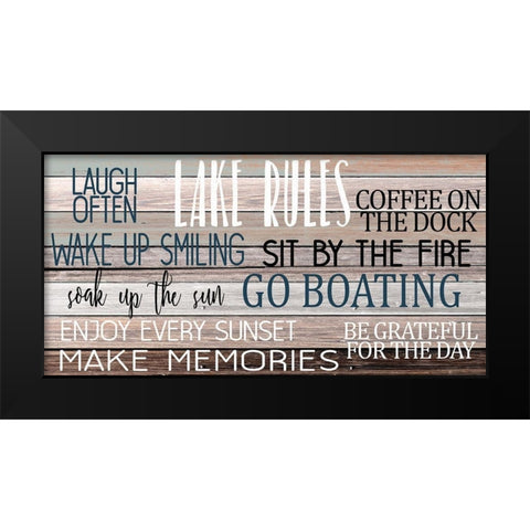 Lake Rules Black Modern Wood Framed Art Print by Allen, Kimberly