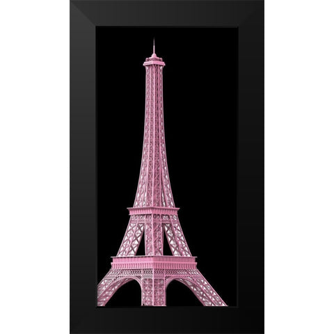 Pink Paris 1 Black Modern Wood Framed Art Print by Allen, Kimberly