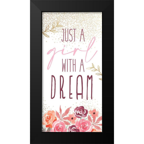 Just a Girl 1 V2 Black Modern Wood Framed Art Print by Allen, Kimberly