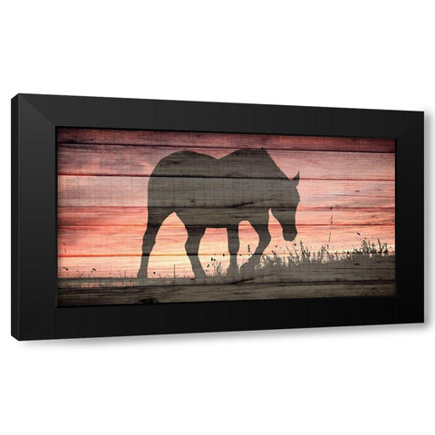 Horse Sunset Black Modern Wood Framed Art Print with Double Matting by Allen, Kimberly