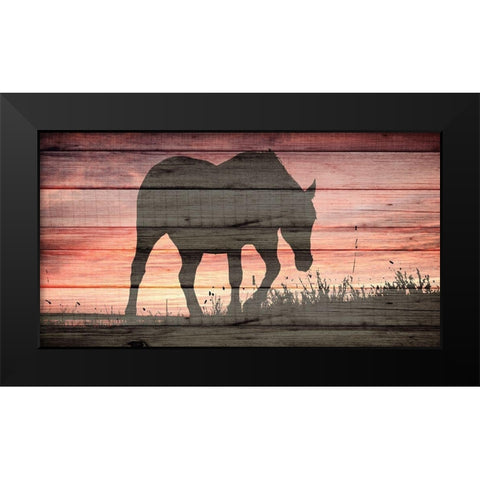 Horse Sunset Black Modern Wood Framed Art Print by Allen, Kimberly