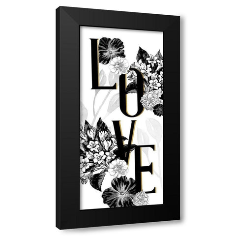 Love Floral Black Modern Wood Framed Art Print with Double Matting by Allen, Kimberly