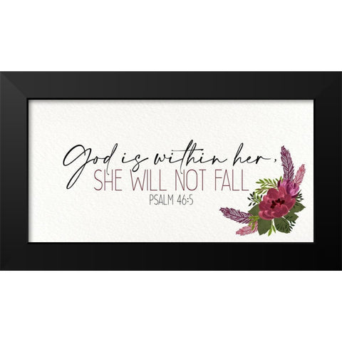 She Will Not Fall Black Modern Wood Framed Art Print by Allen, Kimberly