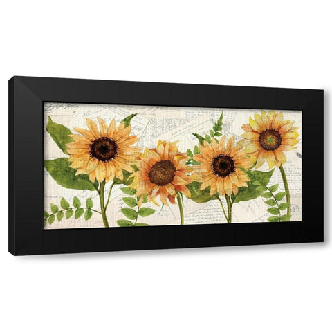 Sunflower Letters Black Modern Wood Framed Art Print with Double Matting by Allen, Kimberly