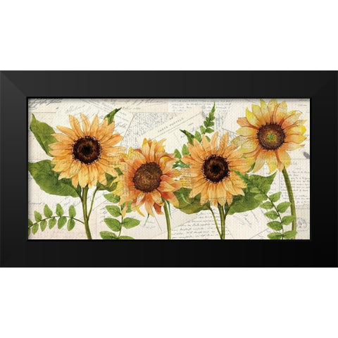 Sunflower Letters Black Modern Wood Framed Art Print by Allen, Kimberly