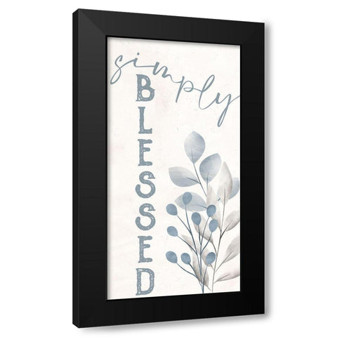 Simply Blessed Floral 1 Black Modern Wood Framed Art Print with Double Matting by Allen, Kimberly