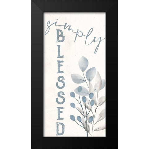 Simply Blessed Floral 1 Black Modern Wood Framed Art Print by Allen, Kimberly