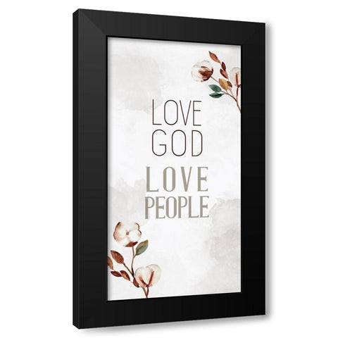 Love God Black Modern Wood Framed Art Print by Allen, Kimberly