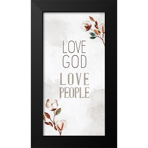 Love God Black Modern Wood Framed Art Print by Allen, Kimberly