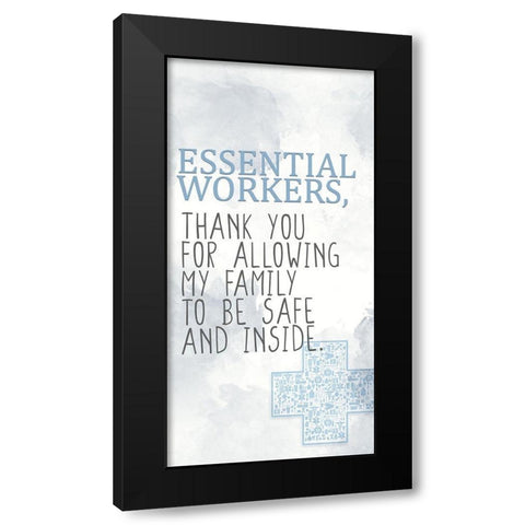 Thank You Black Modern Wood Framed Art Print by Allen, Kimberly