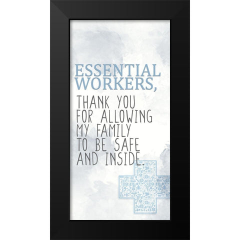 Thank You Black Modern Wood Framed Art Print by Allen, Kimberly