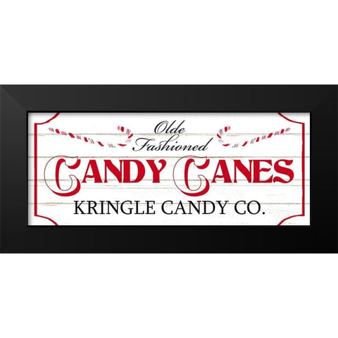 Old Fashioned Candy Canes Black Modern Wood Framed Art Print by Allen, Kimberly