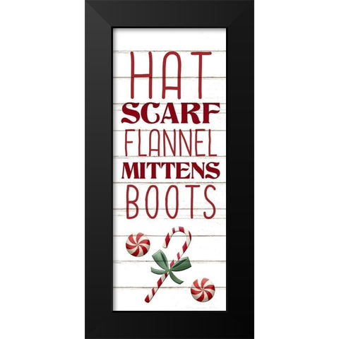 Hat and Scarf Black Modern Wood Framed Art Print by Allen, Kimberly