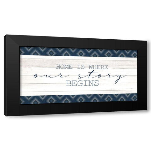 Story Begins Black Modern Wood Framed Art Print with Double Matting by Allen, Kimberly