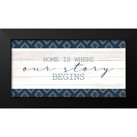 Story Begins Black Modern Wood Framed Art Print by Allen, Kimberly