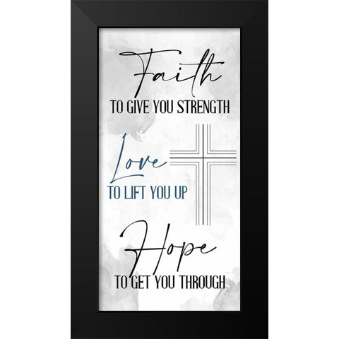Faith Hope 1 Black Modern Wood Framed Art Print by Allen, Kimberly