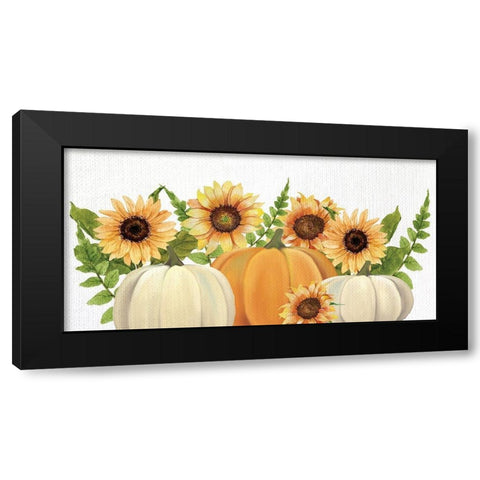 Sunflowers and Pumpkins Black Modern Wood Framed Art Print with Double Matting by Allen, Kimberly
