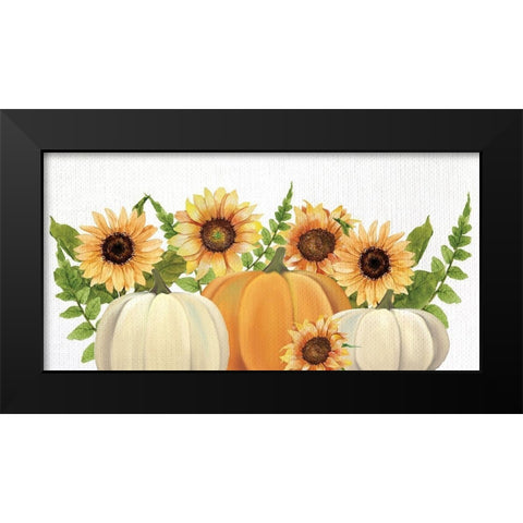 Sunflowers and Pumpkins Black Modern Wood Framed Art Print by Allen, Kimberly