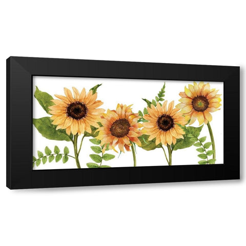 Sunflower Letters v2 Black Modern Wood Framed Art Print with Double Matting by Allen, Kimberly