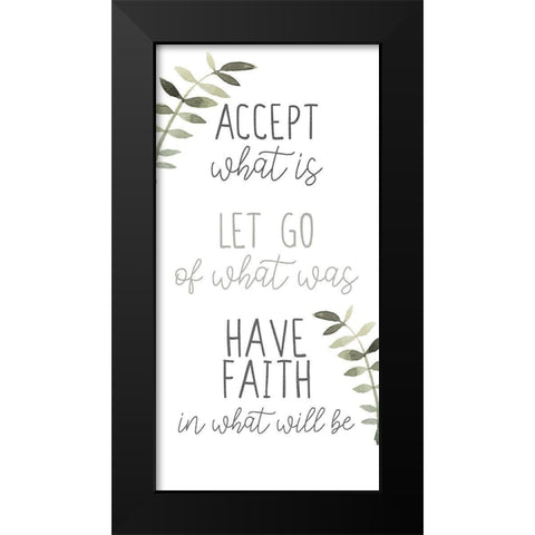 Accept Black Modern Wood Framed Art Print by Allen, Kimberly