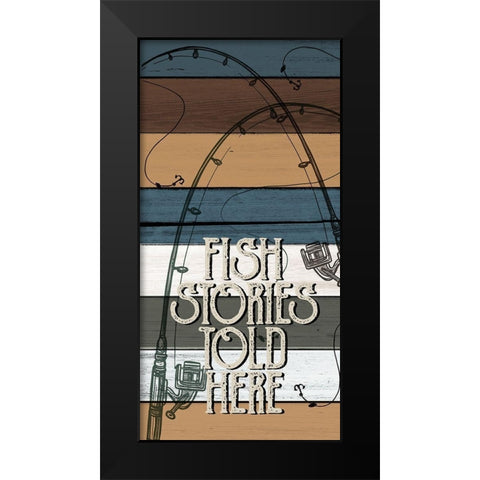 Fishing Panel 1 V2 Black Modern Wood Framed Art Print by Allen, Kimberly
