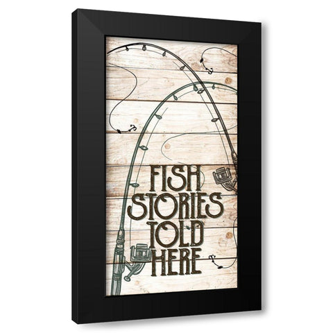 Fishing Panel 1 Black Modern Wood Framed Art Print by Allen, Kimberly
