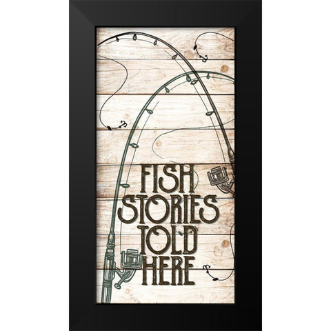 Fishing Panel 1 Black Modern Wood Framed Art Print by Allen, Kimberly