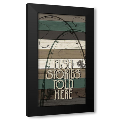 Fishing Panel 1 Black Modern Wood Framed Art Print with Double Matting by Allen, Kimberly