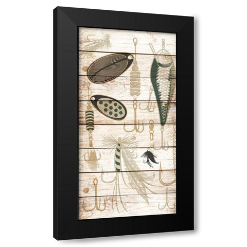 Fishing Panel 2 Black Modern Wood Framed Art Print by Allen, Kimberly