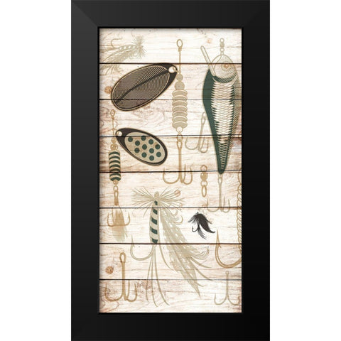 Fishing Panel 2 Black Modern Wood Framed Art Print by Allen, Kimberly