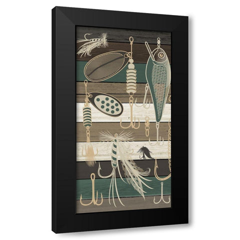 Fishing Panel 2 Black Modern Wood Framed Art Print with Double Matting by Allen, Kimberly