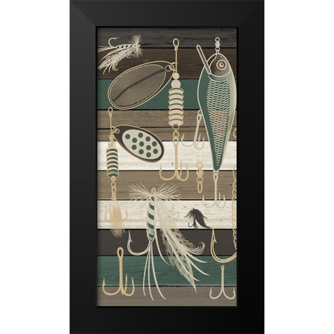 Fishing Panel 2 Black Modern Wood Framed Art Print by Allen, Kimberly