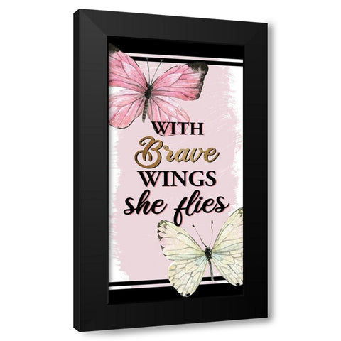 Brave Wings 1 Black Modern Wood Framed Art Print with Double Matting by Allen, Kimberly
