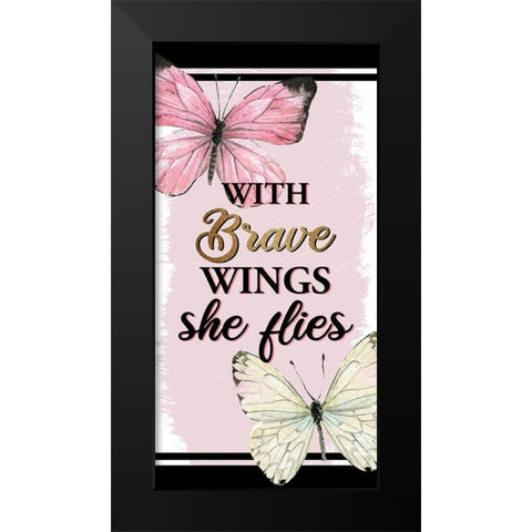 Brave Wings 1 Black Modern Wood Framed Art Print by Allen, Kimberly